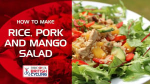 Rice, pork and mango salad