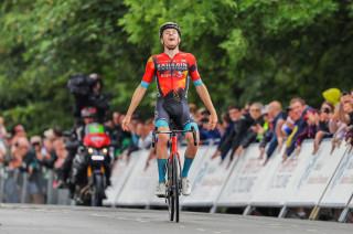 Fred Wright win's the men's National Championships road race in 2023