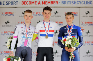 Under-23 time-trial podium