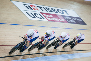 Matt as part of the men's team pursuit line-up at the Hong Kong Track Nations Cup.