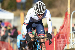 Milo Wills at the 2025 UCI Cyclo-cross world championships junior men's race