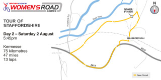 British Cycling Women's Road Series - Stafford Kermesse - Course map - please click to enlarge